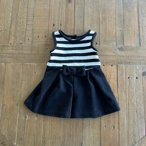 Janie and jack black and white ribbed dress